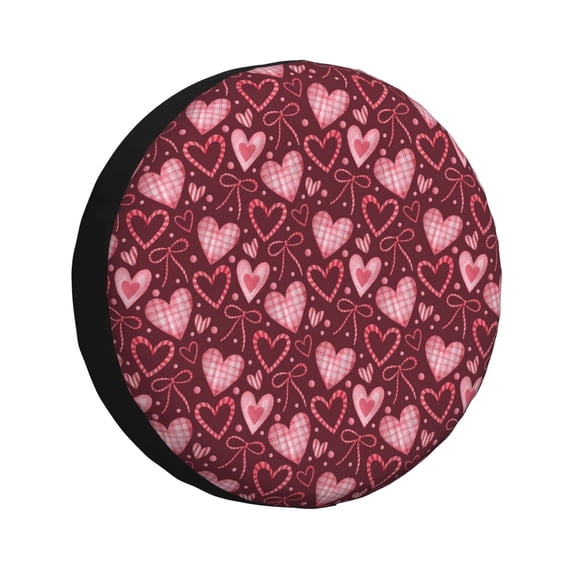 Lsque colorful Heart Pattern Tire Covers - Tough Tire Wheel Protector for Truck, SUV, Trailer, Camper, RV-14 inch