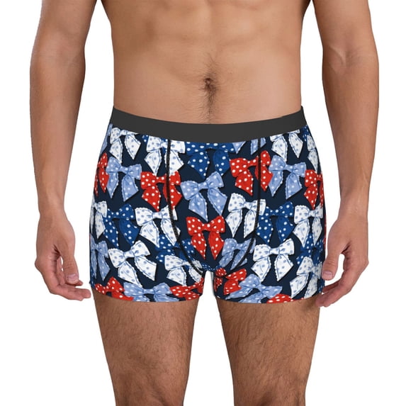 Lsque colorful Polka dot bow Pattern Men’s Total Support Pouch Boxer Briefs, X-Temp Cooling, Moisture-Wicking Underwear, Regular, Long-leg and Trunk-X-Large