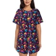 thumbnail image 1 of Lsque colorful Skull Retro Women's Short-Sleeved Pajama Set - 2 Piece Soft and Lightweight Sleepwear Set-4X-Large, 1 of 9