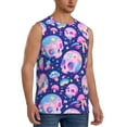 thumbnail image 1 of Lsque colorful Skull mushroom rainbow Print Men's Cotton Blend Sleeveless Muscle Shirts (S-3XL)- Moisture Wicking, Odor Protection, UPF 30+,XX-Large, 1 of 8