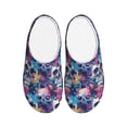 thumbnail image 1 of Lsque cool Skull colorful Pattern Womens Comfort Cotton on Scuff With Memory Foam and Anti-skid Sole Slipper-44/45, 1 of 7