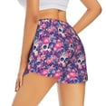 thumbnail image 1 of Lsque cool Skull flower colorful Printed Women's Running Shorts with Liner Pockets,Elastic Quick Dry Workout Athletic Gym Yoga Shorts,Womens High Waist Shorts-Medium, 1 of 9