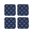 thumbnail image 1 of Lsque cool blue flower Skull Pattern 4" Drink Coasters Set of 4, PVC Leather Absorbent Coasters, Table Coaster Set Decorative Coffee Cup Coasters Housewarming Gift -Square, 1 of 6