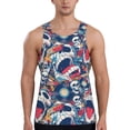 thumbnail image 1 of Lsque cool rock Skull Pattern Mens Tank Tops Muscle Athletic Quick Dry Sleeveless Workout Fitness T Shirts Beach Tank Top, Loose-fit Sleeveless Shirt for Men-3X-Large, 1 of 7