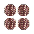 thumbnail image 1 of Lsque cool rock Skull record Pattern 4" Drink Coasters Set of 4, PVC Leather Absorbent Coasters, Table Coaster Set Decorative Coffee Cup Coasters Housewarming Gift -Octagon, 1 of 6