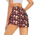 thumbnail image 1 of Lsque cool rock Skull record Printed Women's Running Shorts with Liner Pockets,Elastic Quick Dry Workout Athletic Gym Yoga Shorts,Womens High Waist Shorts-Small, 1 of 9