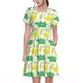 thumbnail image 1 of Lsque crocodile and duck Print Women's Casual Dress T-Shirt Summer Short Sleeve Scoop Neck Swing Dresses, 1 of 6