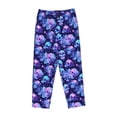 thumbnail image 1 of Lsque crystal Skull flower star Print Women's Pajama Pants, Lounge Pant - Comfortable Home Wear,Elastic Waistband, Stylish Design-Small, 1 of 9