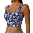 thumbnail image 1 of Lsque crystal cool Skull flower Printed Women'S Sports Bra, Compression, Moisture Wicking, High-Impact Sports Bra For Women,Supportive sports bra-Medium, 1 of 9