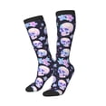 thumbnail image 1 of Lsque crystal flower Skull Printed Crew Socks Men's Women's LightWeight Thin Casual Calf Socks ,Knee High Socks,Cotton Socks, 1 of 9