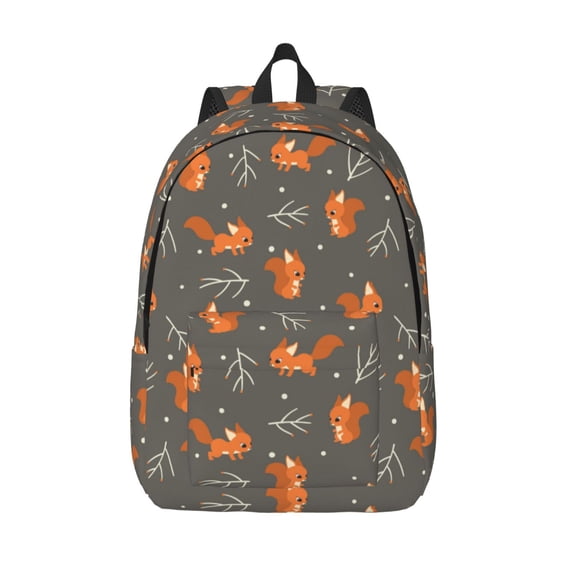 Lsque cute fall fox leaf Pattern Canvas Daypack, Durable Backpack, High-quality Versatile Backpack,Vintage Compact Backpack-Medium