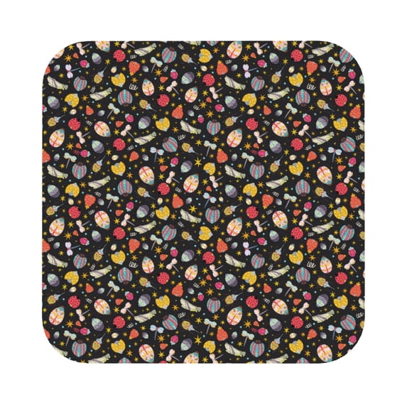 Lsque cute insects Pattern 4" Drink Coasters Set of 6, Leather Absorbent Coasters, Table Coaster Set Decorative Coffee Cup Coasters Housewarming Gift,Square
