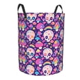 thumbnail image 1 of Lsque cute rainbow mushroom Skull pattern Laundry Hamper Basket, Tall Woven Rope Hamper Basket for Clothes, Lightweight Storage Basket, Collapsible Waterproof-Medium, 1 of 8