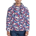 thumbnail image 1 of Lsque daisy Skull red flower Pattern Casual Men's Hoodie,Hooded Sweatshirt with Kangaroo Pocket,Pullover Hoodie-Large, 1 of 7