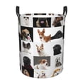 thumbnail image 1 of Lsque dogs pets collage Pattern Laundry Hamper Basket, Tall Woven Rope Hamper Basket for Clothes, Lightweight Storage Basket, Collapsible Waterproof-, 1 of 6