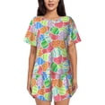 thumbnail image 1 of Lsque easter eggs Pattern Women's Short-Sleeved Pajama Set - 2 Piece Soft and Lightweight Sleepwear Set-3X-Large, 1 of 6