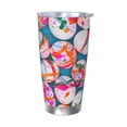 thumbnail image 1 of Lsque eggs Pattern 20oz Car Cup with Lid and Straw, Insulated Coffee Cup with Straw Topper, Spill Proof Travel Coffee Mug, Stainless Steel Tumble-Without Straw, 1 of 8