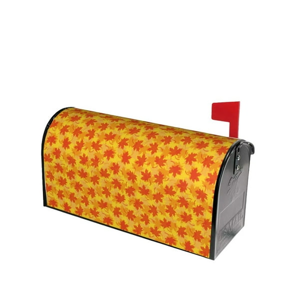 Lsque fall retro maple leaf Mailbox Cover Standard Size ,Magnetic Mailbox Covers Post Wraps Letter Box Cover -25.5x21 in