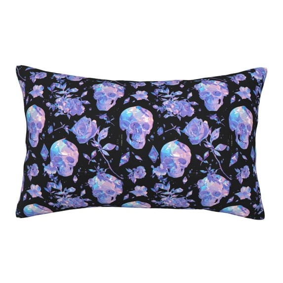 Lsque flower Skull crystal Pattern Pillow Case – Soft & Cozy Throw Pillow Cover, Hypoallergenic Cushion Case for Sleeping Women with Envelope Closure-20"x30"
