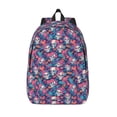 thumbnail image 1 of Lsque flower Skull leaf colorful Pattern Canvas Daypack, Durable Backpack, High-quality Versatile Backpack,Vintage Compact Backpack-Small, 1 of 6