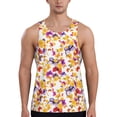 thumbnail image 1 of Lsque flowers and flying butterflies Pattern Mens Tank Tops Muscle Athletic Quick Dry Sleeveless Workout Fitness T Shirts Beach Tank Top, Loose-fit Sleeveless Shirt for Men-4X-Large, 1 of 7