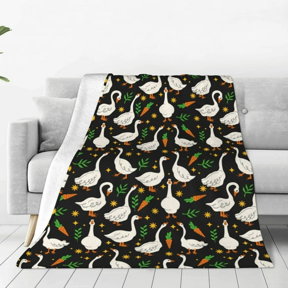 Lsque funny Goose Pattern Fuzzy Fleece Throw Blanket Extra Large,Super Soft,Fluffy and Warm Blankets for Couch,Bed,All Season Use-40"x30"
