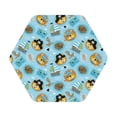 thumbnail image 1 of Lsque funny lion in pirate Pattern 4" Drink Coasters Set of 6, Leather Absorbent Coasters, Table Coaster Set Decorative Coffee Cup Coasters Housewarming Gift,Hexagon, 1 of 7