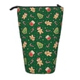 thumbnail image 1 of Lsque green Christmas Element Pattern Telescopic Pencil Bag Pen Holder Stationery Case, Stand-up Retractable Transformer Bag Organizer, 1 of 6