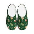 thumbnail image 1 of Lsque green Christmas Element Pattern Womens Comfort Cotton on Scuff With Memory Foam and Anti-skid Sole Slipper-46/47, 1 of 7
