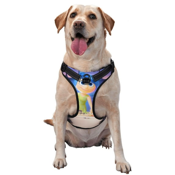 Lsque inside out 2 Dog Harness, No-Pull Pet Harness with 2 Leash Clips, Adjustable Soft Padded Dog Vest with Easy Control Handle for Large Dogs-X-Large