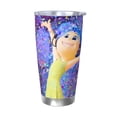thumbnail image 1 of Lsque inside out 2 Pattern 20oz Car Cup with Lid and Straw, Insulated Coffee Cup with Straw Topper, Spill Proof Travel Coffee Mug, Stainless Steel Tumble, 1 of 1