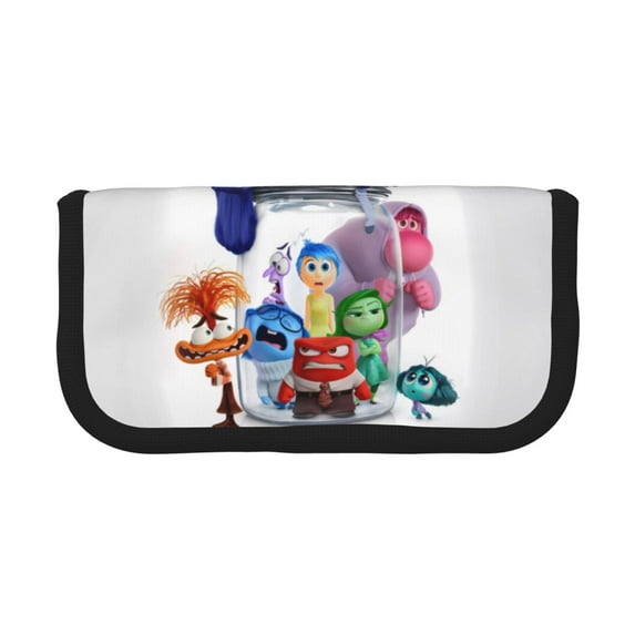 Lsque inside out 2 Pattern Canvas Pen Case - Pencil Pouch - Makeup Bag - Zipper Pouch -Stationery Case - Storage High Capacity Bag Pouch Holder Box Organizer