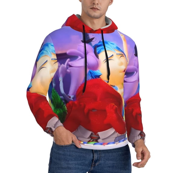 Lsque inside out 2 Pattern Casual Men's Hoodie,Hooded Sweatshirt with Kangaroo Pocket,Pullover Hoodie-4X-Large
