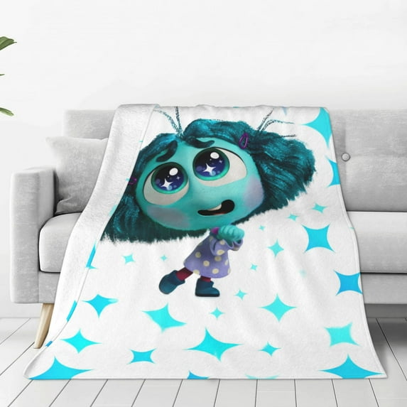 Lsque inside out 2 Pattern Fuzzy Fleece Throw Blanket Extra Large,Super Soft,Fluffy and Warm Blankets for Couch,Bed,All Season Use (50"x40")