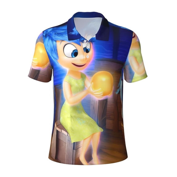 Lsque inside out 2 Pattern Golf Shirts for Men Dry Fit Print Moisture Wicking Performance Short Sleeve Polo Shirt-XX-Large