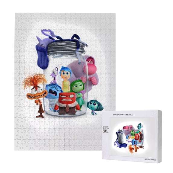 Lsque inside out 2 Pattern Wooden Picture Puzzle ,500 Piece Jigsaw Puzzle ,Family Fun Puzzle, Home Décor Puzzle, Gift Puzzle(Vertical style)