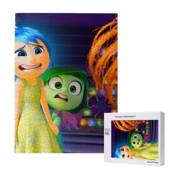 Lsque inside out 2 Pattern Wooden Picture Puzzle ,500 Piece Jigsaw Puzzle ,Family Fun Puzzle, Home Décor Puzzle, Gift Puzzle(Vertical style)