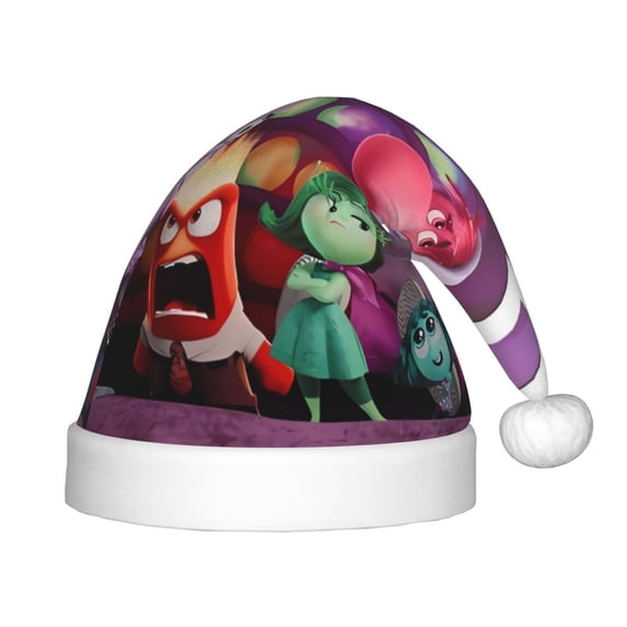 Lsque inside out 2 Print Santa Hat Christmas Hat Funny Christmas Hat Christmas Knitted Beanie Hat For Kids