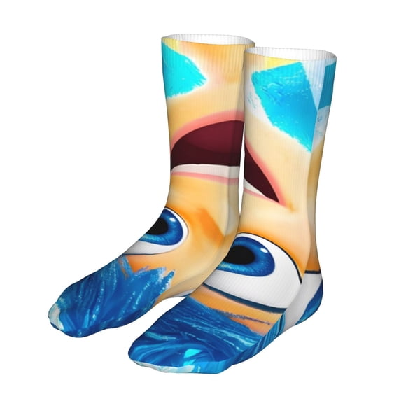 Lsque inside out 2 Print Women's Men's Novelty 16in Crew Socks Cotton Socks Knee High Socks for Walking,Running,Nurses,Pregnancy