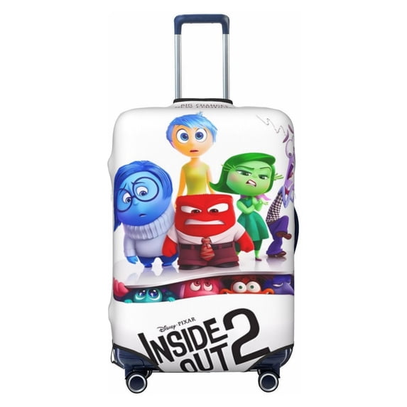 Lsque inside out 2 Printed Luggage Cover, Travel Luggage Protector,Scratch and Dirt Resistant, Fits 18-32 Inch Luggage - X-Large