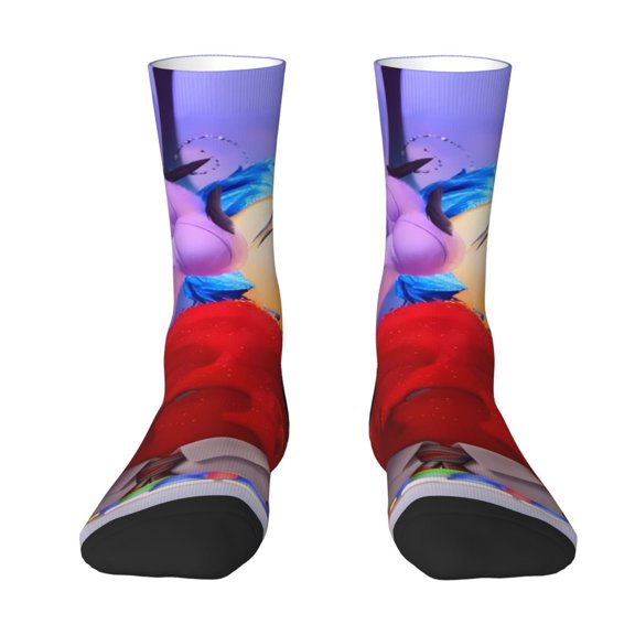 Lsque inside out 2 Printed Men's Crew Socks, Soft Durable Breathable Moisture-Wicking with Odor Control Cotton socks