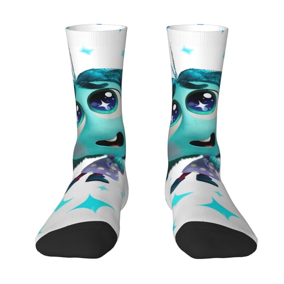 Lsque inside out 2 Printed Men's Crew Socks, Soft Durable Breathable Moisture-Wicking with Odor Control Cotton socks