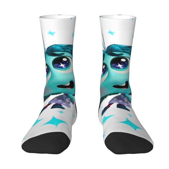 Lsque inside out 2 Printed Men's Crew Socks, Soft Durable Breathable Moisture-Wicking with Odor Control Cotton socks