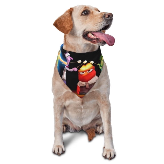 Lsque inside out 2 Printing Dog Bandana ,Cat Scarf Adjustable Bib Handkerchief Accessories for Dogs Cats,Pet scarf,Pet fashion