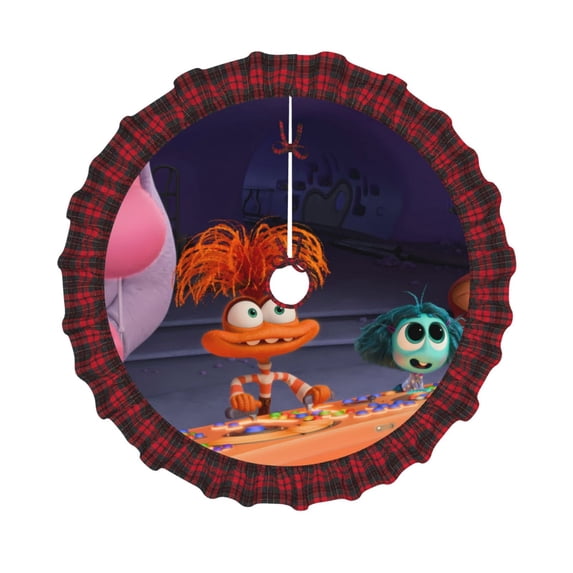 Lsque inside out 2 for Christmas Tree Skirt, Merry Christmas Tree Skirt Collar, Xmas Holiday Decoration-48"
