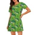 thumbnail image 1 of Lsque large mouth green color bass fish Pattern Nightgowns for Women Sleep Shirts Short Sleeve Nightshirt Pullover Nightdress Soft Sleepwear Relaxed Fit Nightdress, 1 of 6