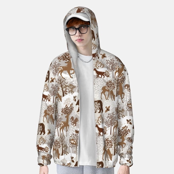 Lsque leaf Moose fox owls tree UPF 50+ Lightweight Sun Protection Men's Women's Long Sleeve Shirt, Hoodie Performance -XX-Large