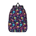 thumbnail image 1 of Lsque mushroom Skull star Pattern Canvas Daypack, Durable Backpack, High-quality Versatile Backpack,Vintage Compact Backpack-Medium, 1 of 6