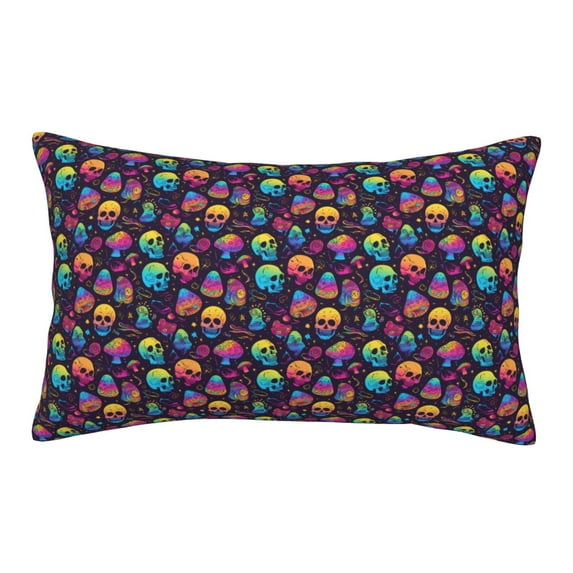 Lsque mushroom color Skull Pattern Pillow Case – Soft & Cozy Throw Pillow Cover, Hypoallergenic Cushion Case for Sleeping Women with Envelope Closure-14"x20"