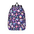 thumbnail image 1 of Lsque mushroom colorful Skull star Pattern Canvas Daypack, Durable Backpack, High-quality Versatile Backpack,Vintage Compact Backpack-Medium, 1 of 6